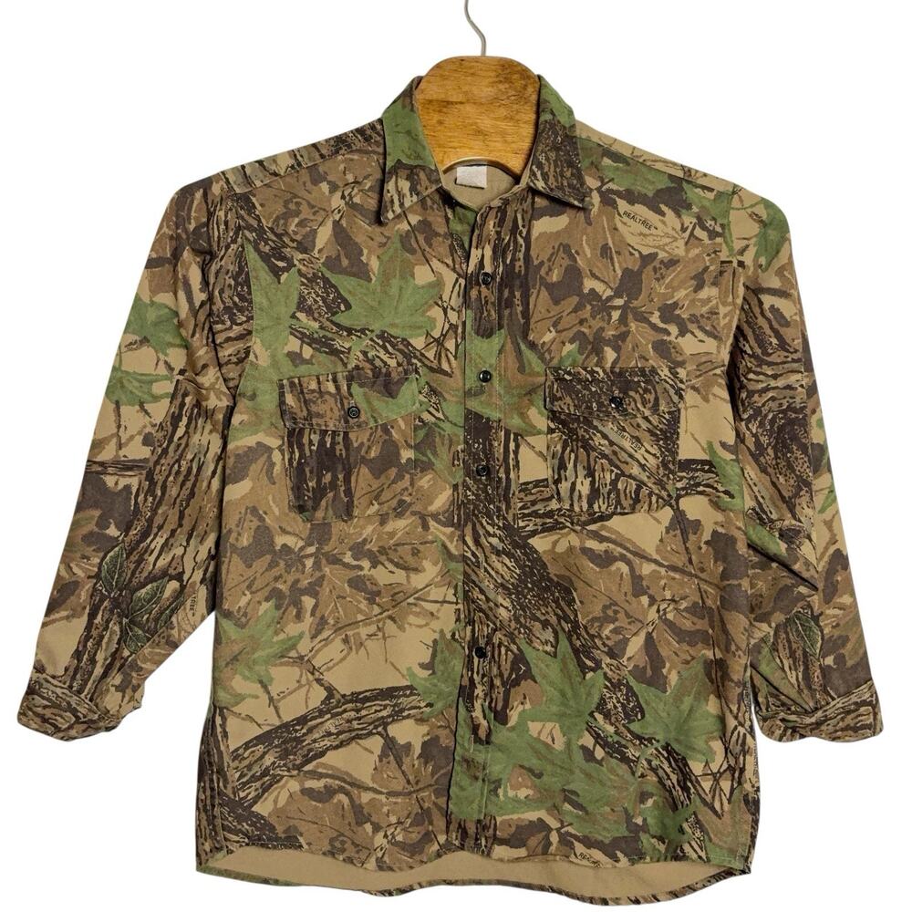 Vintage Gander Mountain Camo Shirt Men's Size XL Button Realtree Hunting